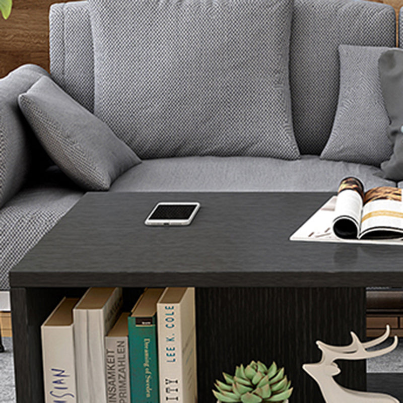Rectangular 1 - Shelf Coffee Table with Casters Contemporary 15" H 1 Single Cocktail Table