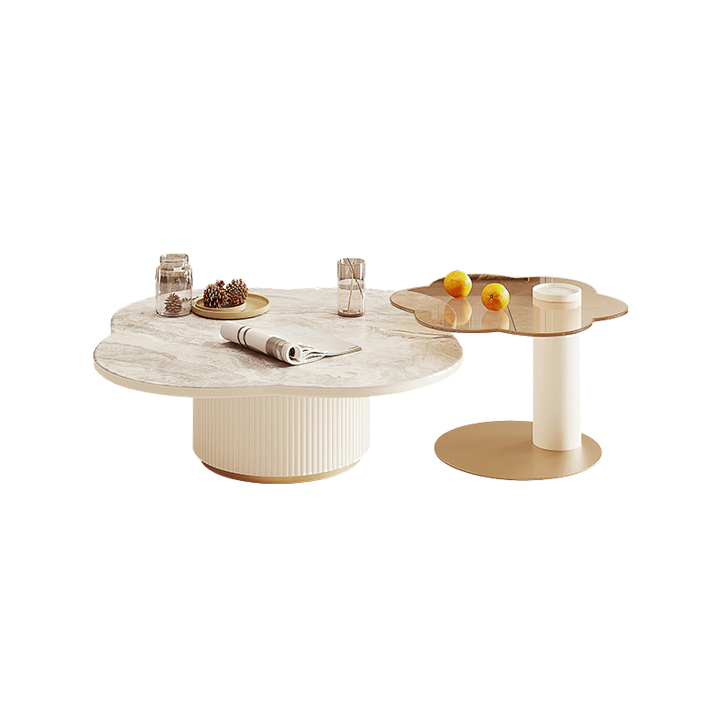 Slate and Metal Coffee Table No Distressing Pedestal Coffee Table Set
