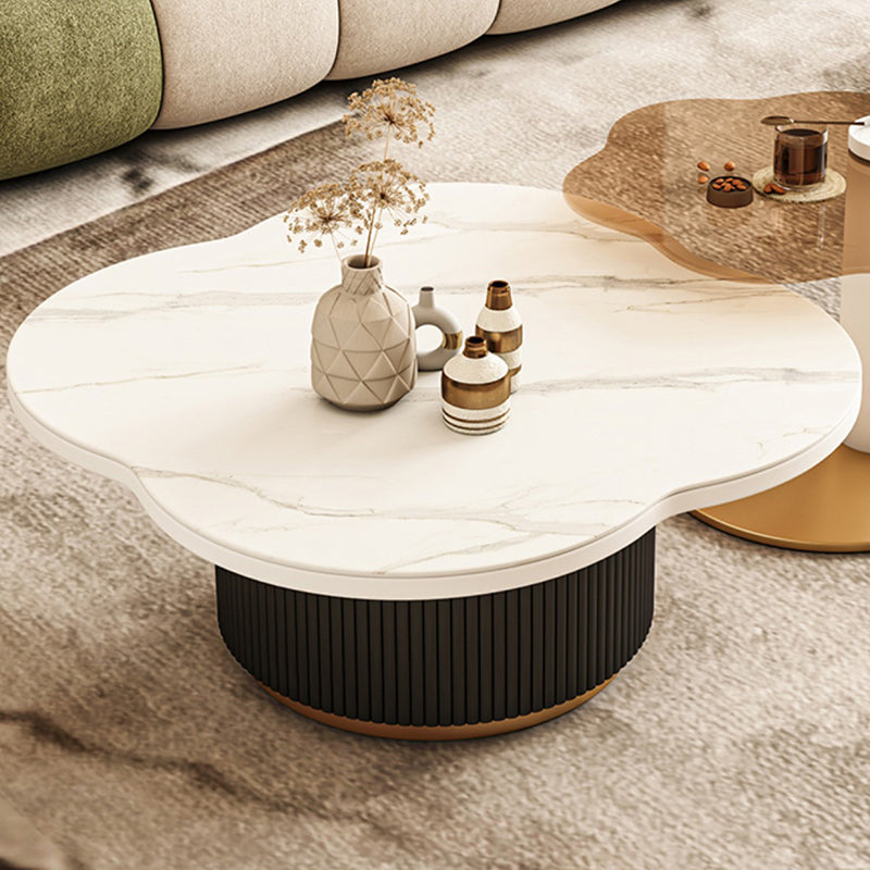 Slate and Metal Coffee Table No Distressing Pedestal Coffee Table Set