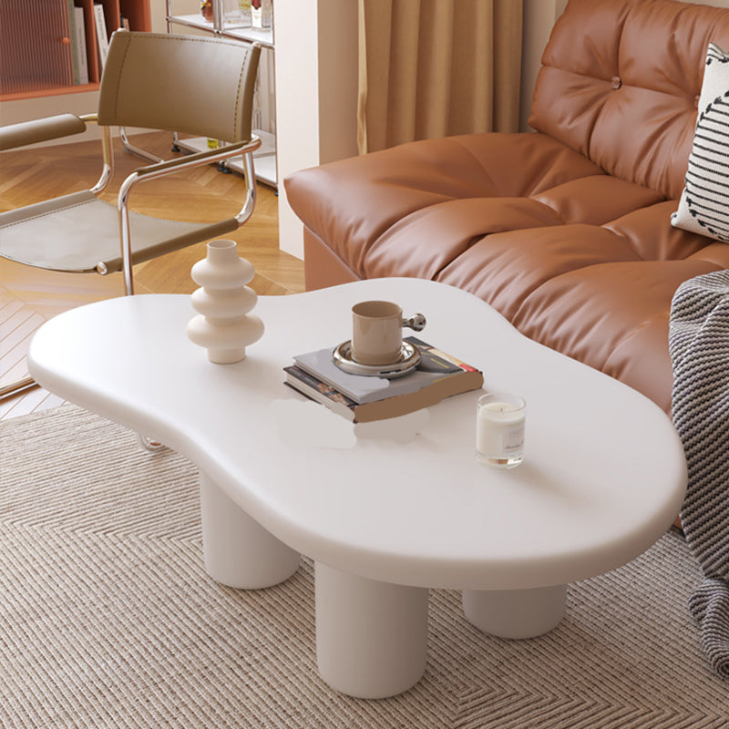 14"H Contemporary Coffee Table White Single Coffee Cocktail Table