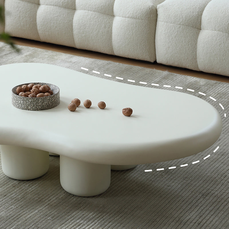 14"H Contemporary Coffee Table White Single Coffee Cocktail Table