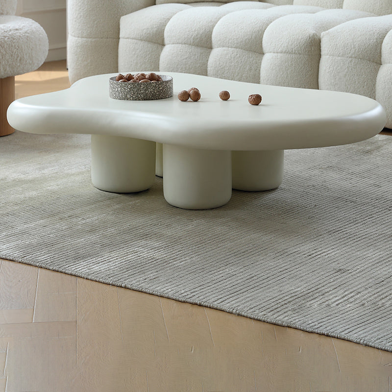 14"H Contemporary Coffee Table White Single Coffee Cocktail Table