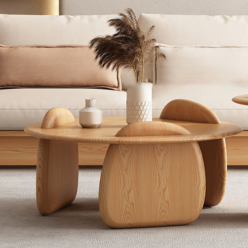 Contemporary Solid Wood Coffee Table Light Wood Coffee Cocktail Table
