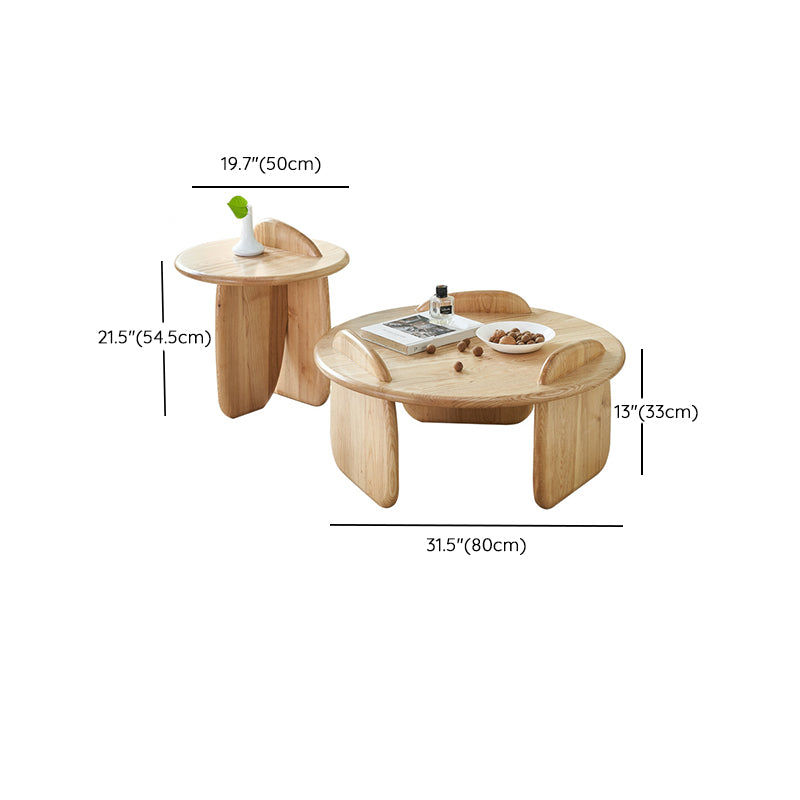 Contemporary Solid Wood Coffee Table Light Wood Coffee Cocktail Table