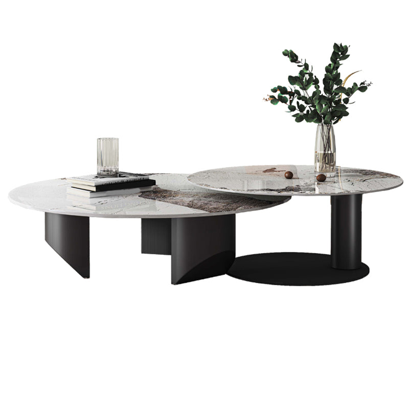 Slate Round Modern Coffee Table No Distressing Coffee Table Set