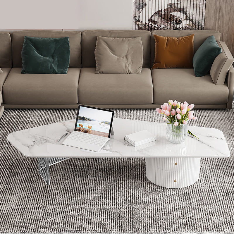 Modern Acrylic Legs Coffee Table Nesting Coffee Table Set for Living Room