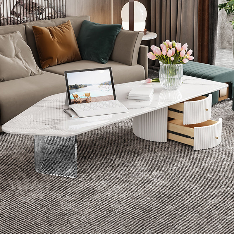 Modern Acrylic Legs Coffee Table Nesting Coffee Table Set for Living Room