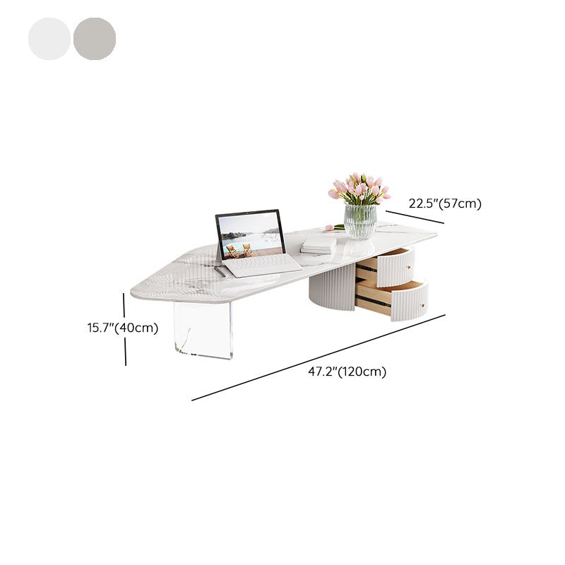 Modern Acrylic Legs Coffee Table Nesting Coffee Table Set for Living Room