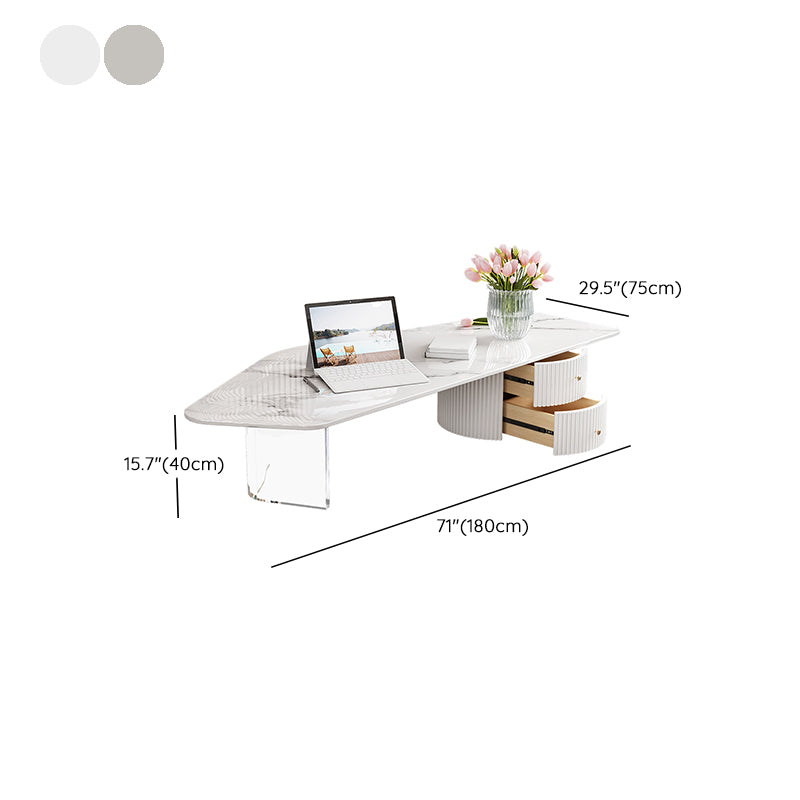 Modern Acrylic Legs Coffee Table Nesting Coffee Table Set for Living Room