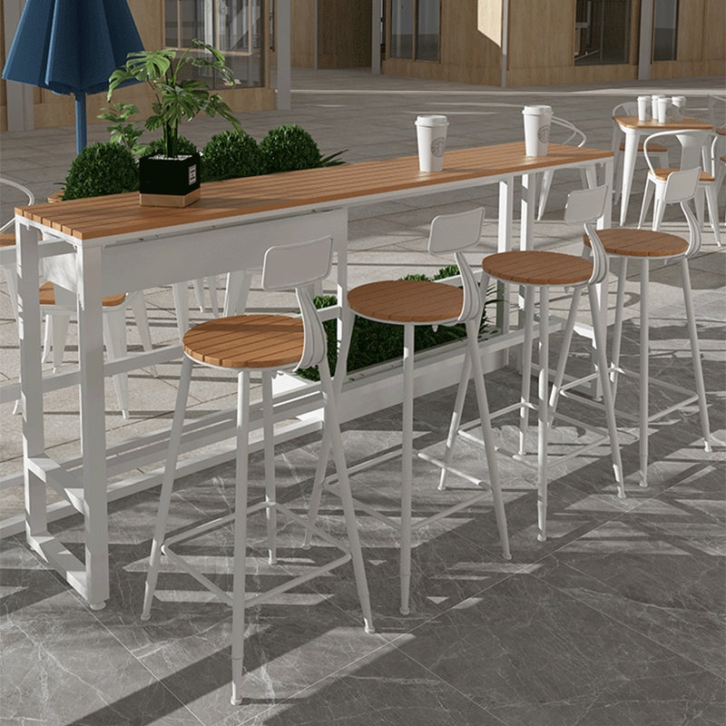 Industrial Water Resistant Bar Table Brown Plastic Top Table