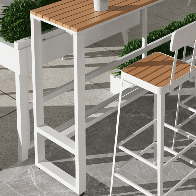 Industrial Water Resistant Bar Table Brown Plastic Top Table