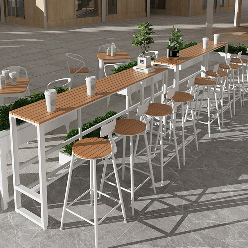 Industrial Water Resistant Bar Table Brown Plastic Top Table