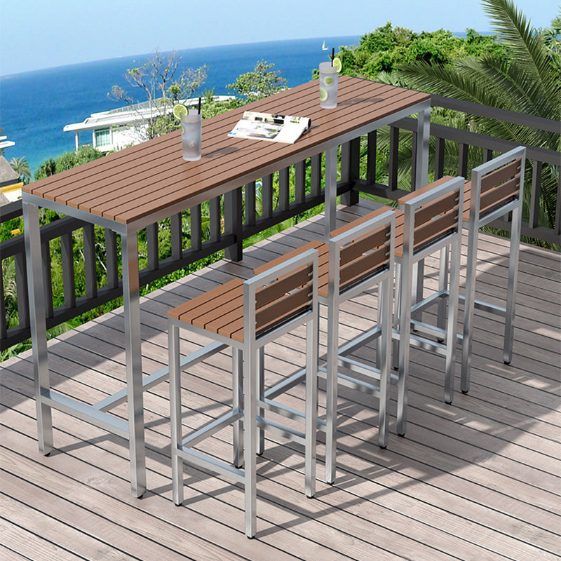 Industrial Water Resistant Bar Table Brown Plastic Top Table