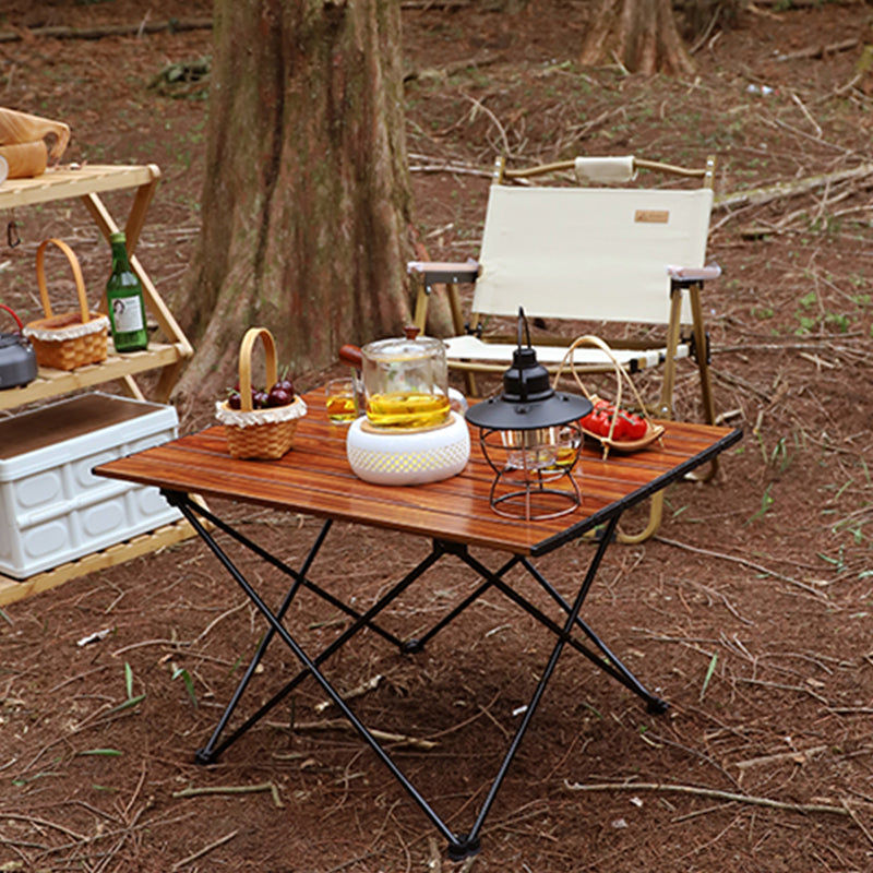 Rectangle Metal Camping Table Rustic Folding Table for Outdoor