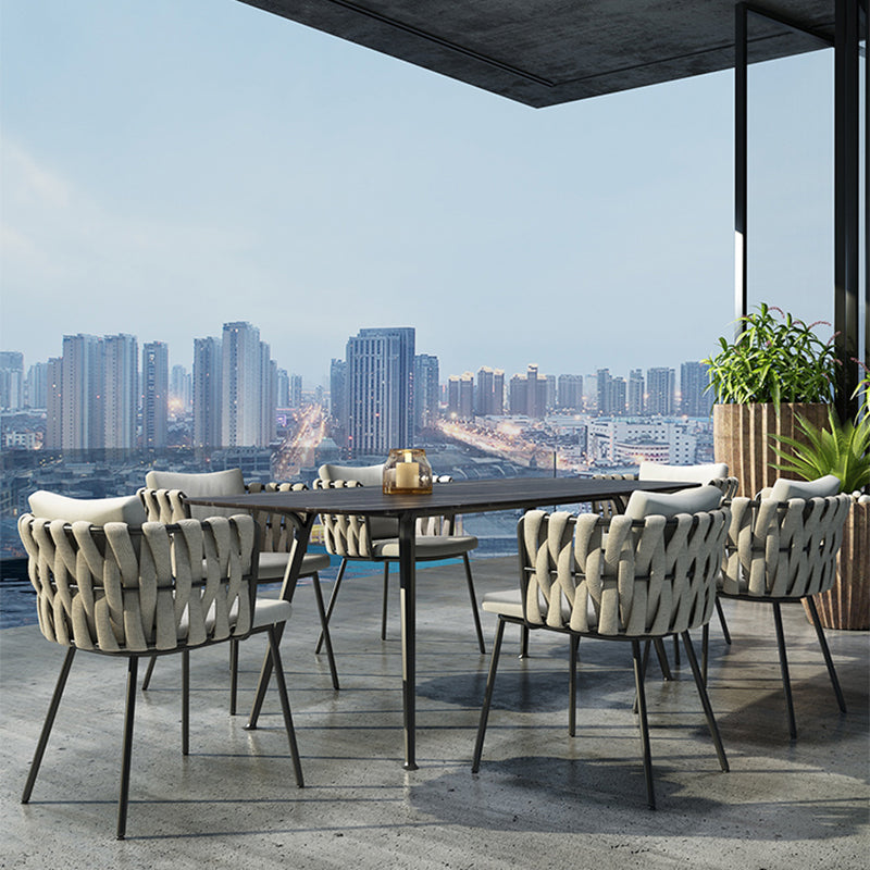 Dining Table Farmhouse Table with Metal Frame for Living Room