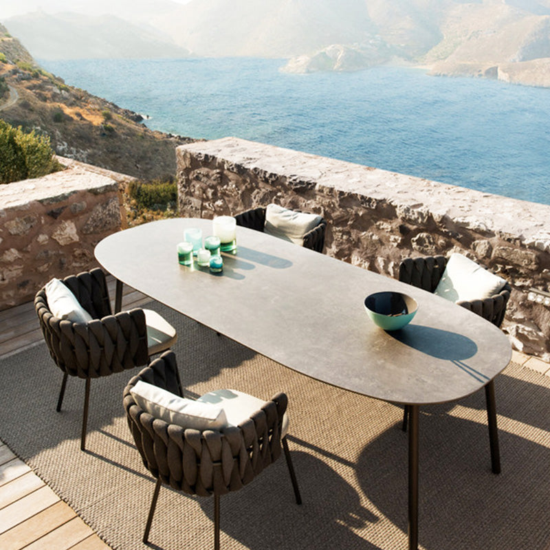 Dining Table Farmhouse Table with Metal Frame for Living Room