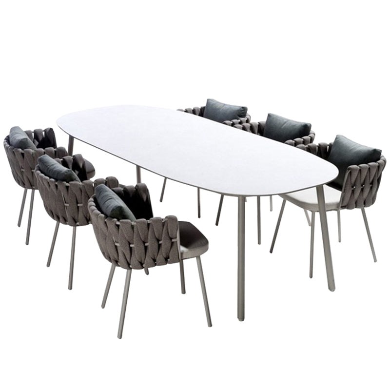 Dining Table Farmhouse Table with Metal Frame for Living Room