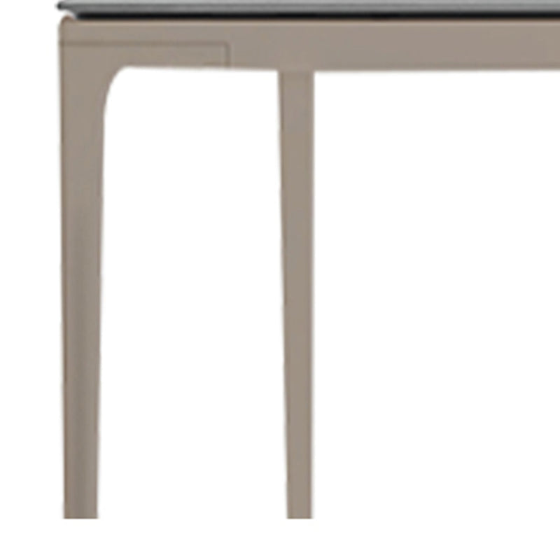 Stone/Wood Dining Table Farmhouse Table with Metal Frame for Living Room