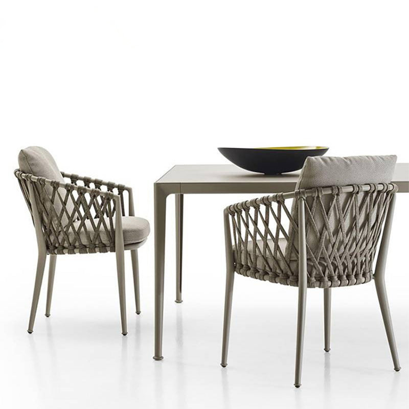 Stone/Wood Dining Table Farmhouse Table with Metal Frame for Living Room