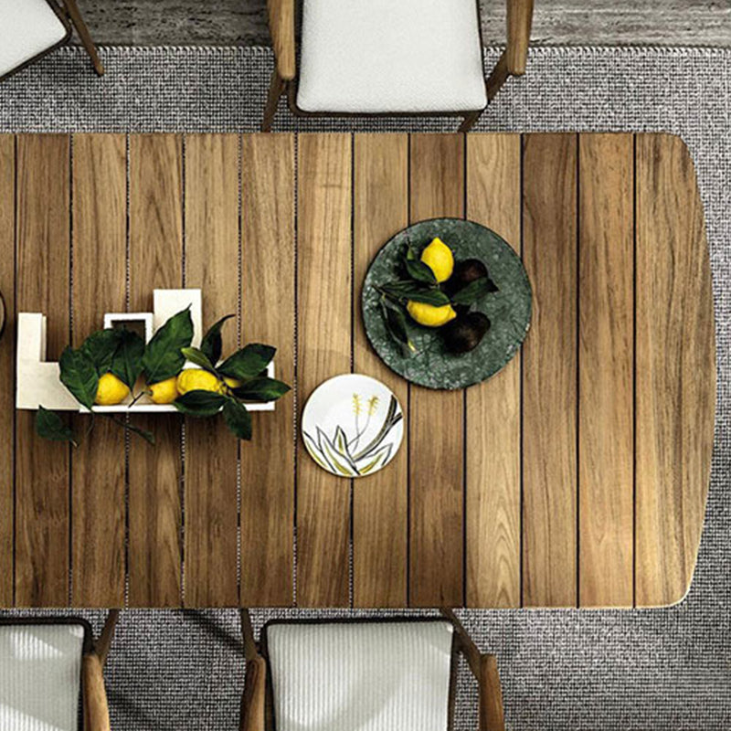 Rectangle Solid Wood Dining Table Brown Farmhouse Table, 29.52" High