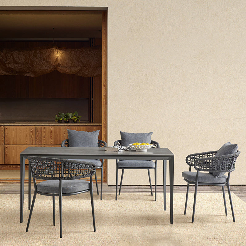 Rectangle Industrial Dining Table Water Resistant Table, 29.52" High