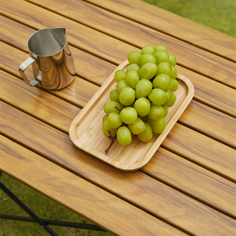 Metal Rectangle Camping Table Industrial Brown/Black Folding Table