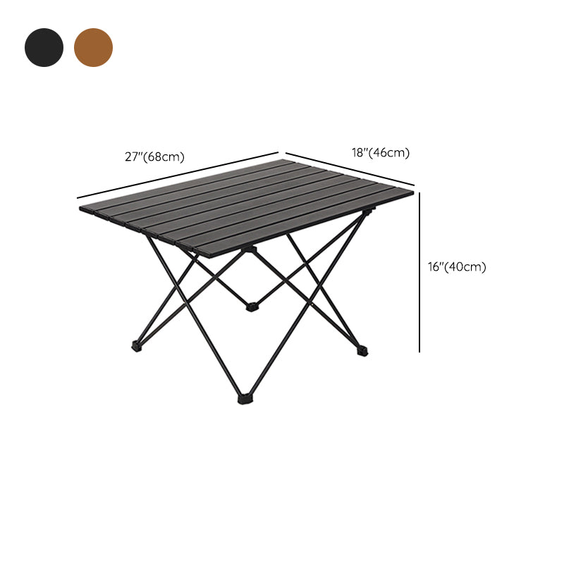 Metal Rectangle Camping Table Industrial Brown/Black Folding Table