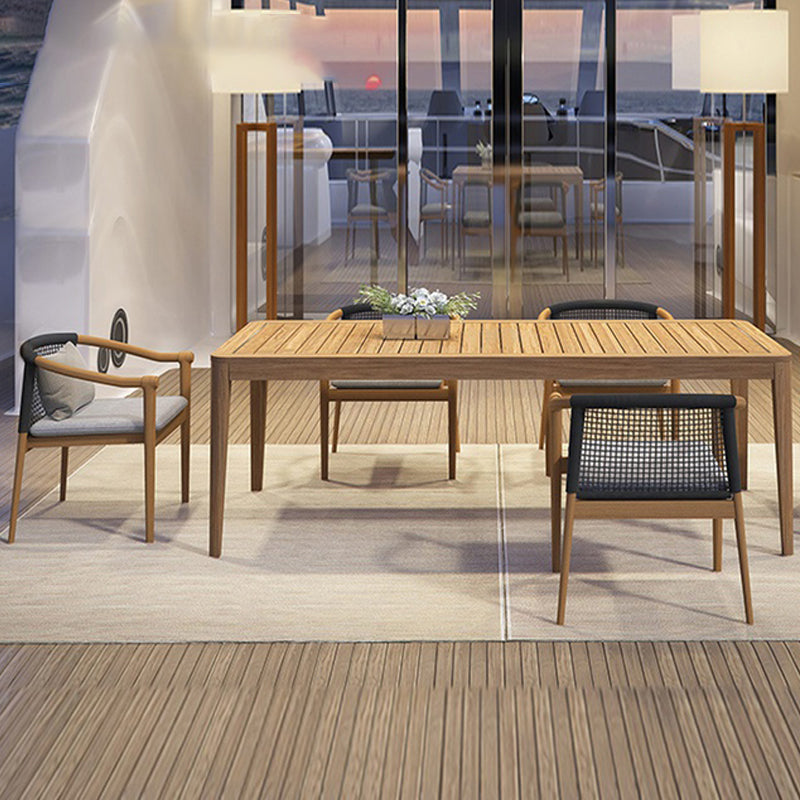 Solid Wood Dining Table Farmhouse Brown Table for Living Room