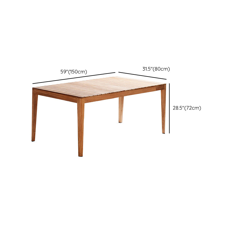 Solid Wood Dining Table Farmhouse Brown Table for Living Room