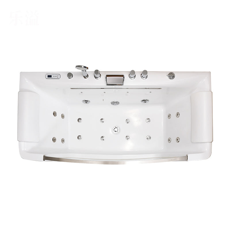 Modern Rectangle Acrylic Bathtub Back to Wall with Massage Device