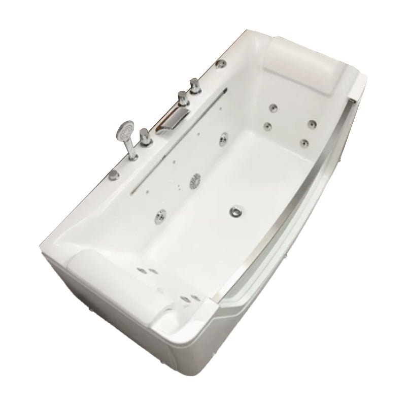 Modern Rectangle Acrylic Bathtub Back to Wall with Massage Device