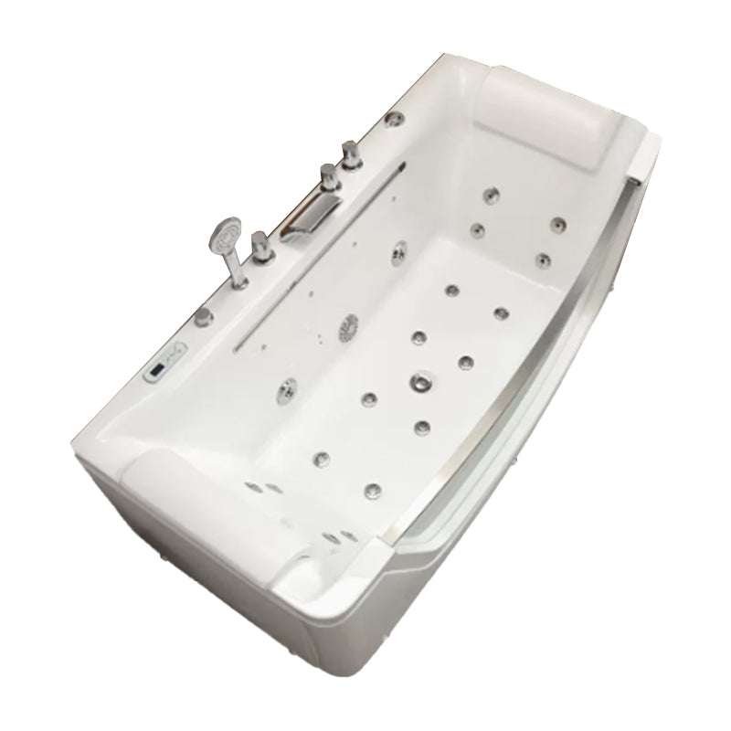 Modern Rectangle Acrylic Bathtub Back to Wall with Massage Device
