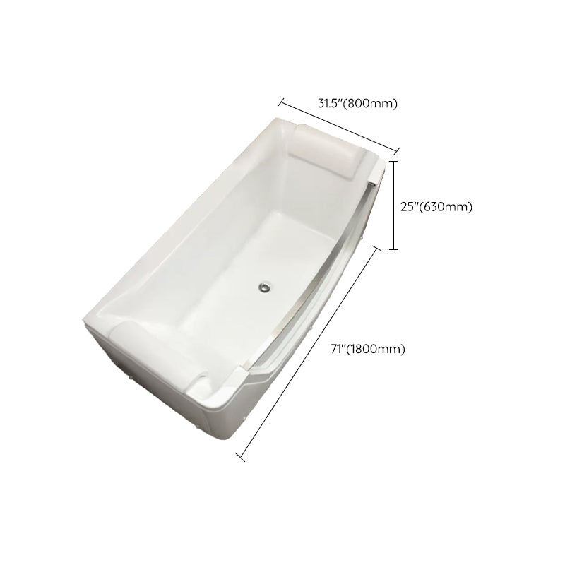 Modern Rectangle Acrylic Bathtub Back to Wall with Massage Device