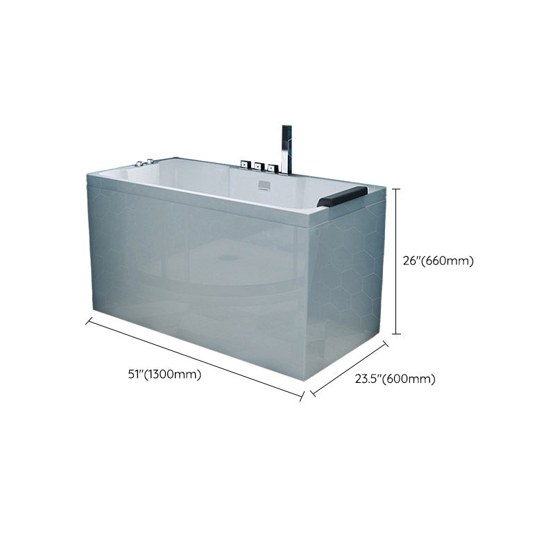 Bathroom Acrylic Apron Front Bathtub Modern Rectangular Bathtub in White