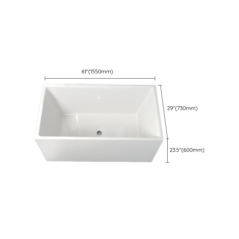 Modern Soaking Freestanding Bath Tub Acrylic Bathroom Bathtub in White