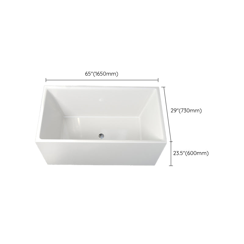 Modern Soaking Freestanding Bath Tub Acrylic Bathroom Bathtub in White