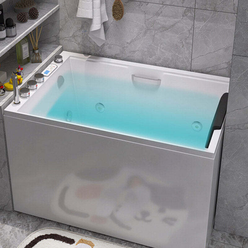 Modern Style Apron Front Bathtub Rectangular Acrylic Bathtub in White
