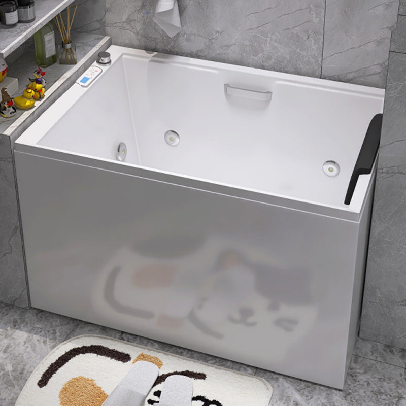 Modern Style Apron Front Bathtub Rectangular Acrylic Bathtub in White