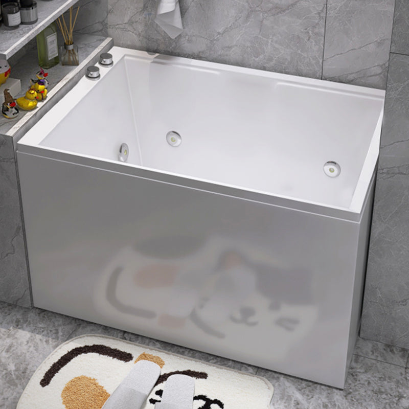 Modern Style Apron Front Bathtub Rectangular Acrylic Bathtub in White