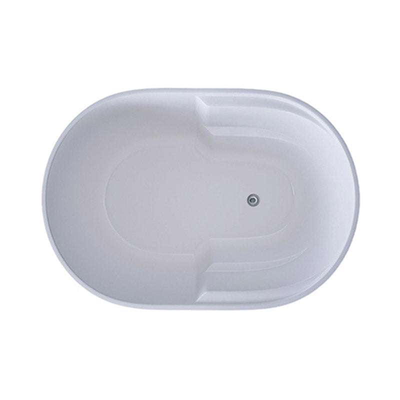 Modern Style Freestanding Bath Tub Oval Acrylic Soaking Bathtub in White