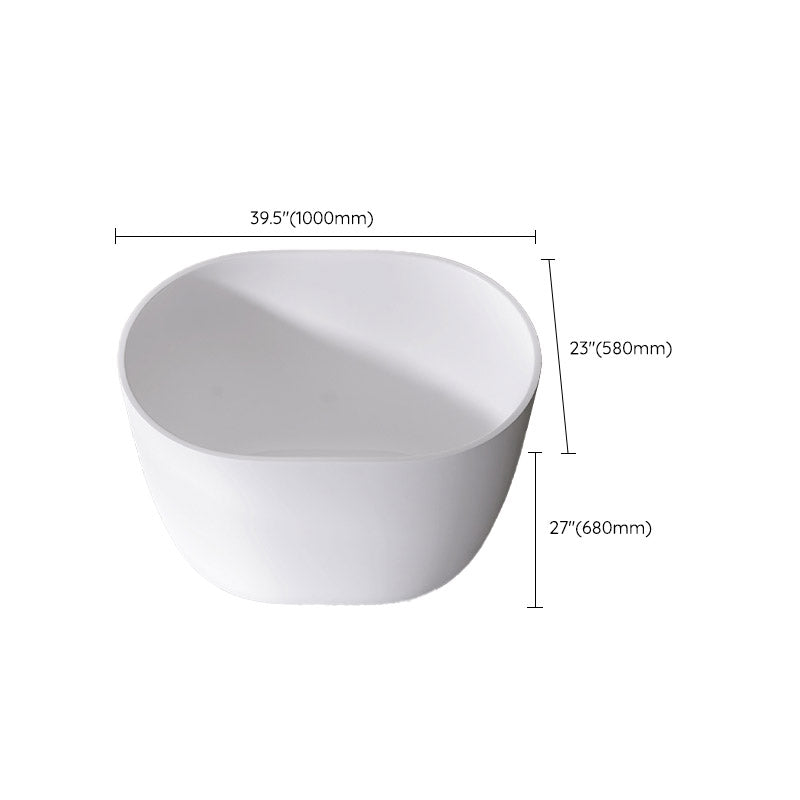 Modern Style Freestanding Bath Tub Oval Acrylic Soaking Bathtub in White