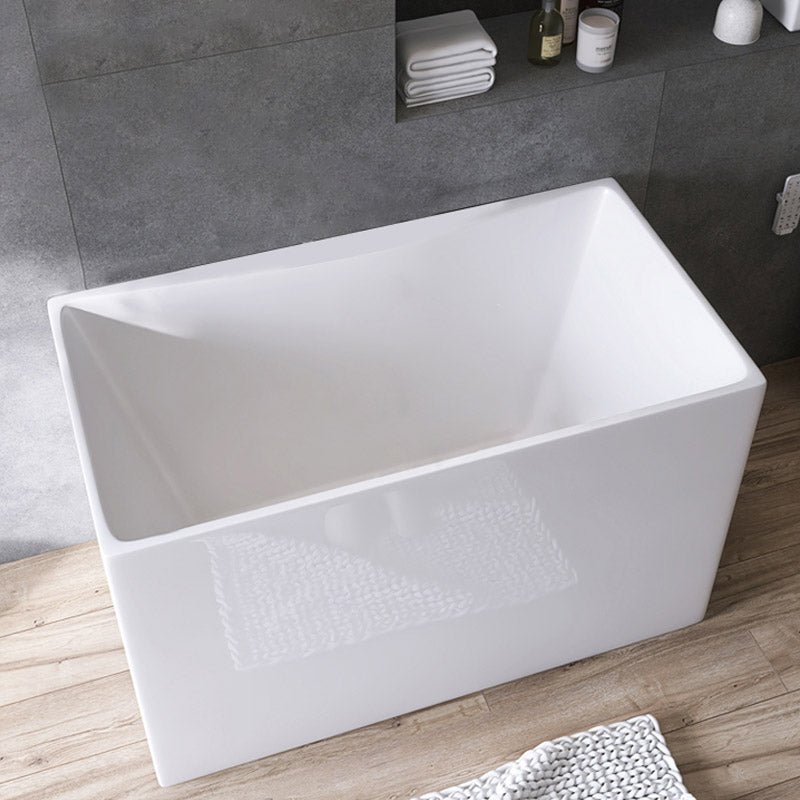 Modern Style Alcove Bath Tub Acrylic Rectangular Bathroom Bathtub in White