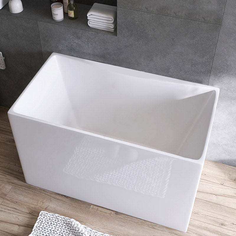 Modern Style Alcove Bath Tub Acrylic Rectangular Bathroom Bathtub in White
