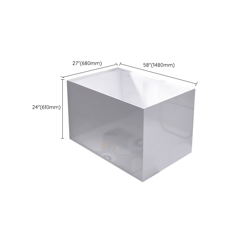 Modern Style Alcove Bath Tub Acrylic Rectangular Bathroom Bathtub in White