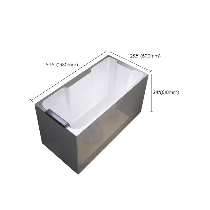 Modern Style Alcove Bath Tub Acrylic Rectangular Bathroom Bathtub in White