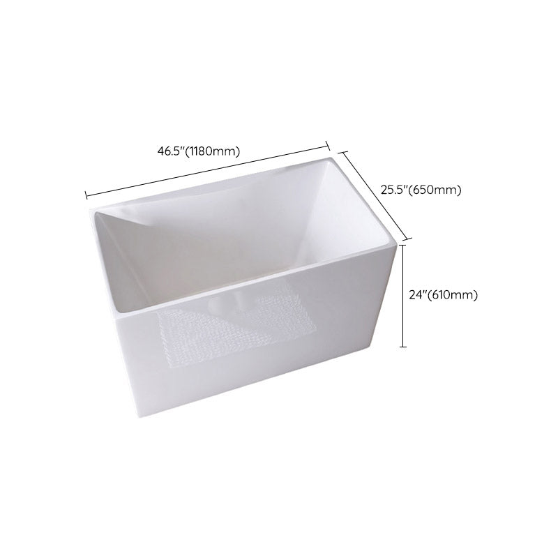 Modern Style Alcove Bath Tub Acrylic Rectangular Bathroom Bathtub in White