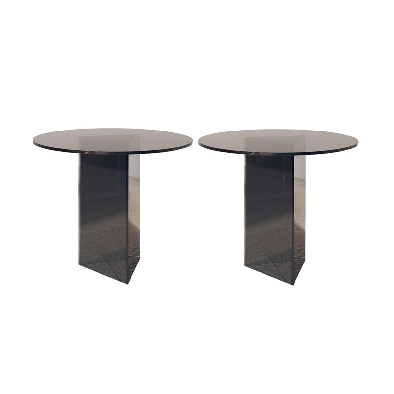 19" Wide Glam Side Table Clear Acrylic Pedestal Accent Side Table