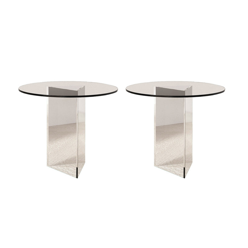 19" Wide Glam Side Table Clear Acrylic Pedestal Accent Side Table