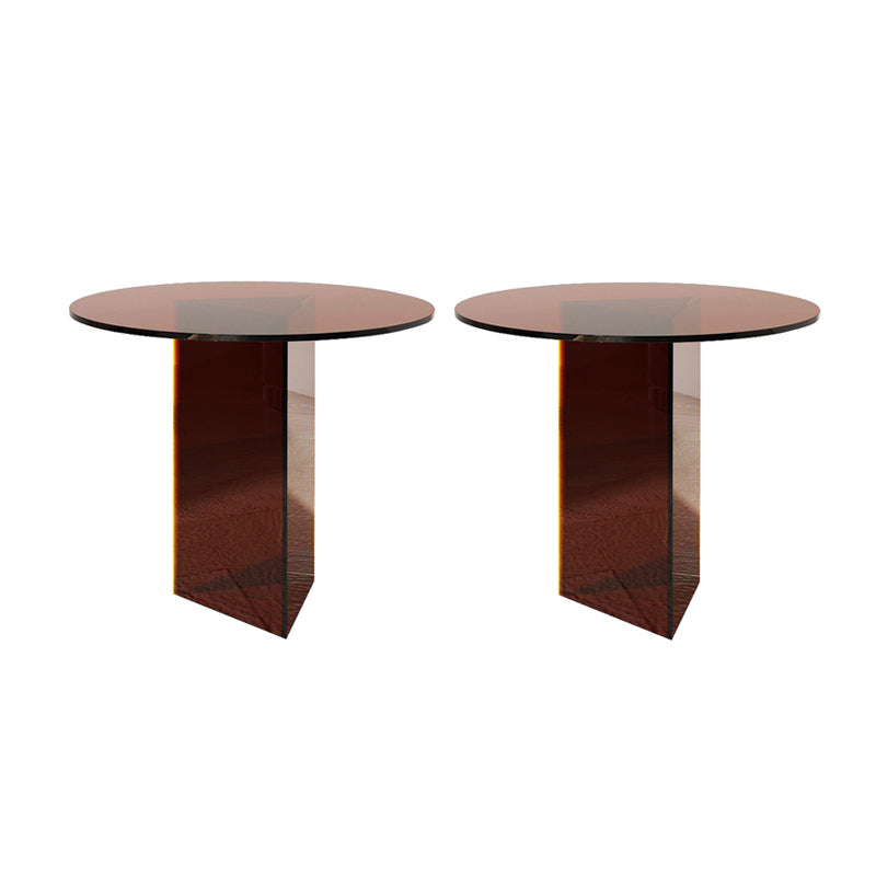 19" Wide Glam Side Table Clear Acrylic Pedestal Accent Side Table