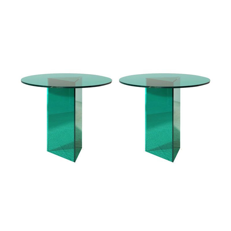 19" Wide Glam Side Table Clear Acrylic Pedestal Accent Side Table